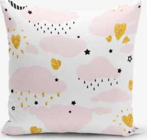 Povlak na polštář s příměsí bavlny Minimalist Cushion Covers Pink Clouds Modern