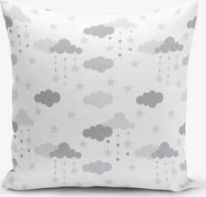 Povlak na polštář s příměsí bavlny Minimalist Cushion Covers Grey Clouds