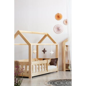 Domečková dětská postel z borovicového dřeva 90x200 cm Mila MBP - Adeko