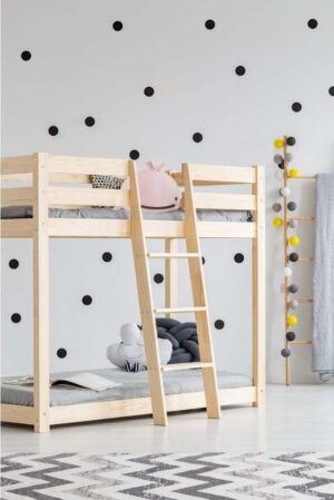 Patrová dětská postel z borovicového dřeva 90x200 cm CLP - Adeko