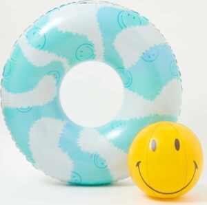 Set nafukovacího kruhu a míče Sunnylife Smiley